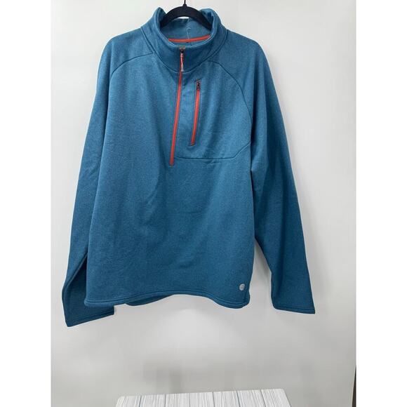 L.L.‎ Bean Men’s XXL Teal Mountain Fleece 1/2 Zip Jacket Breathable Outdoor Gear - Picture 1 of 8